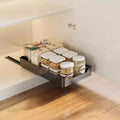COZONY Pull Out Cabinet Organizer with Adhesive Film, Heavy Duty Slide Out Storage Shelves for Kitchen Pantry, No Drill Required