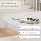 CuisinSmart Tavolo da pranzo rotondo rustico da 47'' per 4-6 persone, grande tavolo in legno con gambe robuste, per sala da pranzo, senza sedie