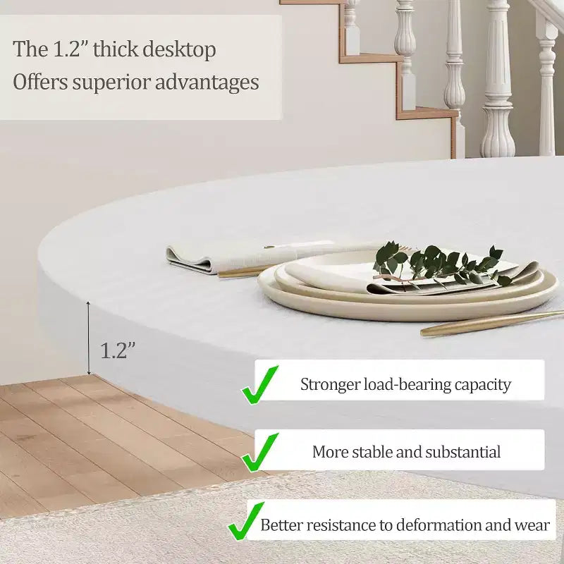 CuisinSmart Tavolo da pranzo rotondo rustico da 47'' per 4-6 persone, grande tavolo in legno con gambe robuste, per sala da pranzo, senza sedie