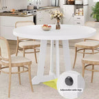 CuisinSmart Tavolo da pranzo rotondo rustico da 47'' per 4-6 persone, grande tavolo in legno con gambe robuste, per sala da pranzo, senza sedie