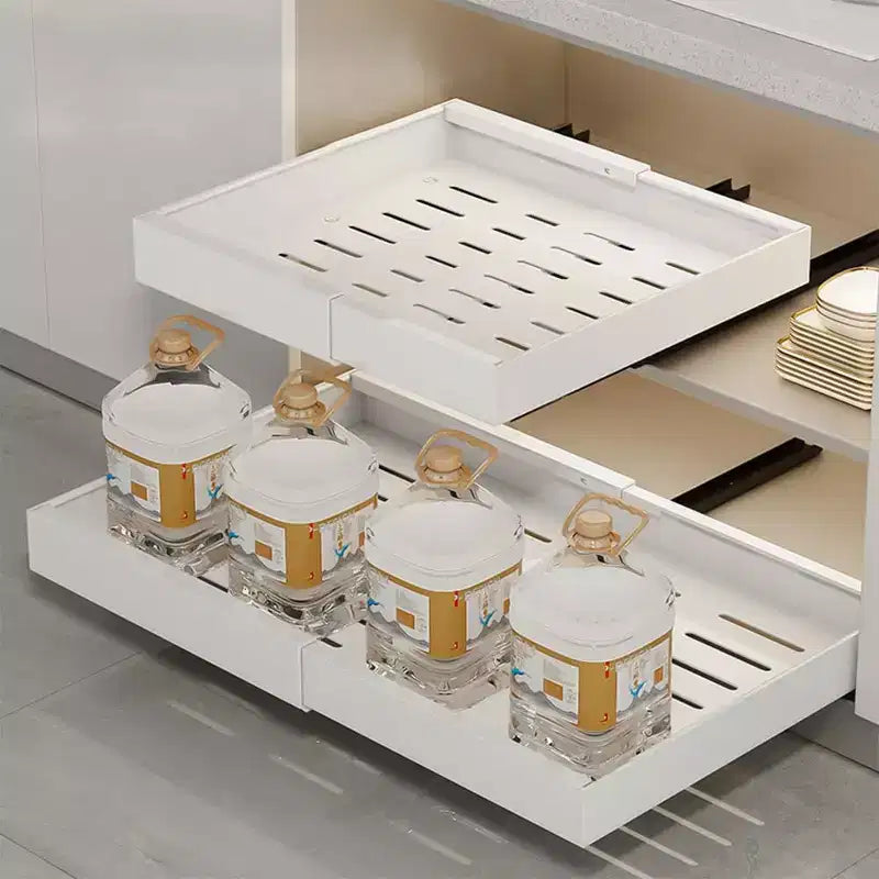COZONY Ripiano Estraibile Regolabile, Organizer Cucina Senza Foratura, Ripiano Estraibile per Mobile
