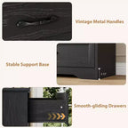 Comò a 6 cassetti per camera da letto, cassettiera con ampia maniglia in metallo, comò moderno in legno stile rustico, texture naturale, organizer per camera da letto