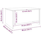 Tavolino da caffè Bianco lucido Legno multistrato 80 x 55.5 x 41.5 cm