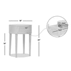 GDFStudio Rossville 18 Tavolino Rotondo con Cassetto in Rattan e Legno