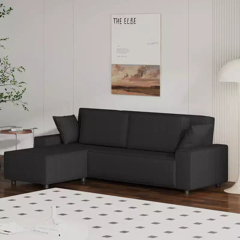 Divano sezionale in velluto a coste a righe XL da 96 pollici, a forma di L, con seduta profonda per soggiorno/appartamento/centro commerciale