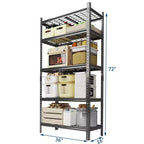 Scaffalatura da garage 2200 libbre Scaffali portaoggetti Scaffalatura metallica regolabile Scaffali metallici a 5 ripiani per garage, cucina, dispensa