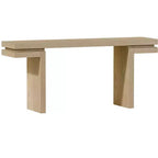 Okak 66IN Tavolo Consolle Minimalista con Impiallacciatura in Legno, Tavolo da Ingresso Extra Largo con Piano Spesso, Tavolo d'Appoggio per Corridoio, Soggiorno