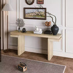 Okak 66IN Tavolo Consolle Minimalista con Impiallacciatura in Legno, Tavolo da Ingresso Extra Largo con Piano Spesso, Tavolo d'Appoggio per Corridoio, Soggiorno