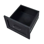 Scrivania angolare per computer Homy Casa con libreria e cassetti, workstation moderna per ufficio domestico, colore nero