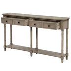Okak 58IN Consolle Vintage Sottile, Tavolo d'Ingresso con Due Cassetti e Ripiano Inferiore, Tavolo d'Appoggio per Soggiorno, Corridoio