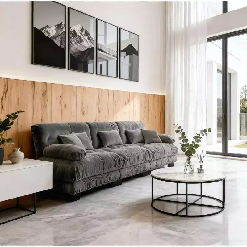 Divano Homy Casa Oversized Cloud con Cuscini Morbidi e Seduta Profonda, per Soggiorno o Sala Relax