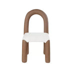 Meridian Furniture, Sedia da Pranzo Amari in Ecopelle e Tessuto Bouclé, Set da 2