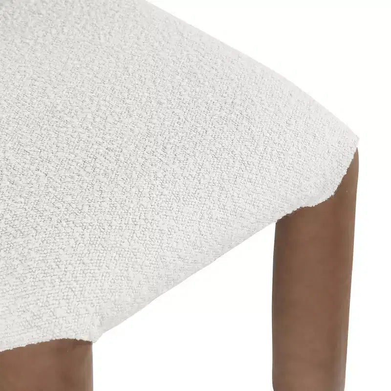 Meridian Furniture, Sedia da Pranzo Amari in Ecopelle e Tessuto Bouclé, Set da 2