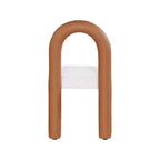 Meridian Furniture, Sedia da Pranzo Amari in Ecopelle e Tessuto Bouclé, Set da 2