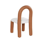 Meridian Furniture, Sedia da Pranzo Amari in Ecopelle e Tessuto Bouclé, Set da 2