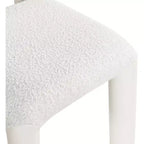 Meridian Furniture, Sedia da Pranzo Amari in Ecopelle e Tessuto Bouclé, Set da 2