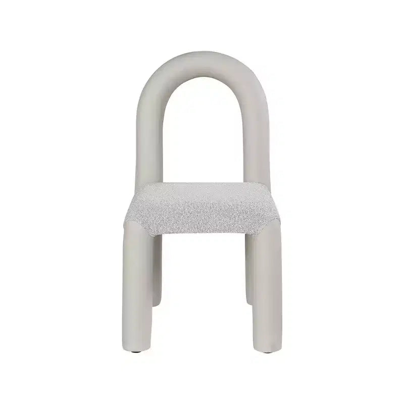 Meridian Furniture, Sedia da Pranzo Amari in Ecopelle e Tessuto Bouclé, Set da 2