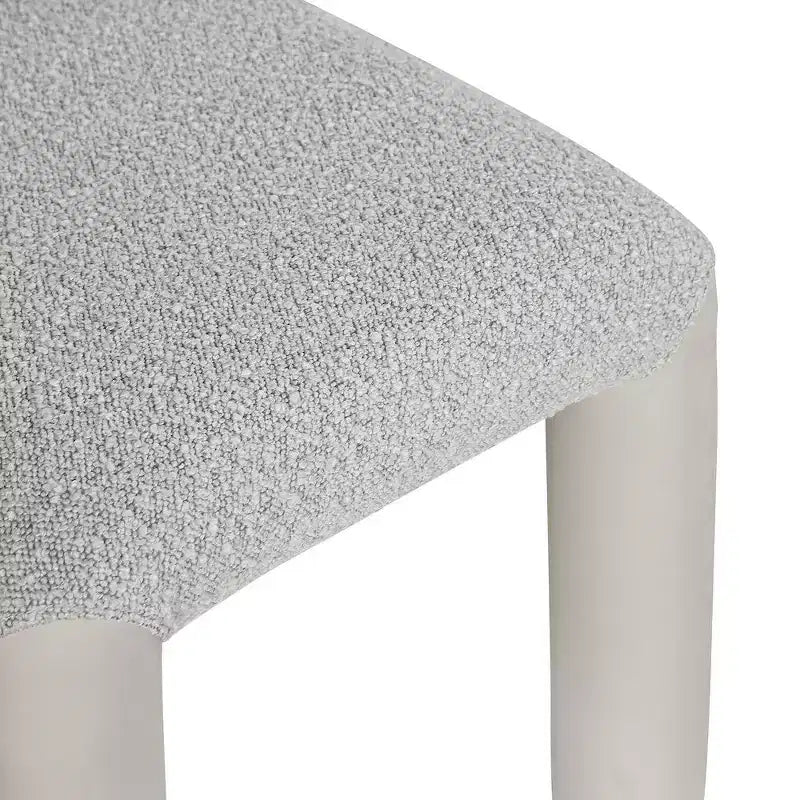 Meridian Furniture, Sedia da Pranzo Amari in Ecopelle e Tessuto Bouclé, Set da 2