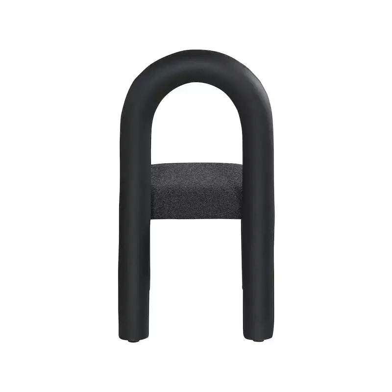 Meridian Furniture, Sedia da Pranzo Amari in Ecopelle e Tessuto Bouclé, Set da 2