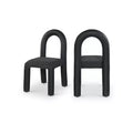 Meridian Furniture,Amari Vegan Leather and Boucle Fabric Dining Chair, Set of 2