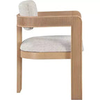 Meridian Furniture, Sedia da pranzo rivestita in tessuto testurizzato di lino beige Sacha, set da 2