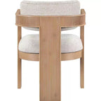 Meridian Furniture, Sedia da pranzo rivestita in tessuto testurizzato di lino beige Sacha, set da 2