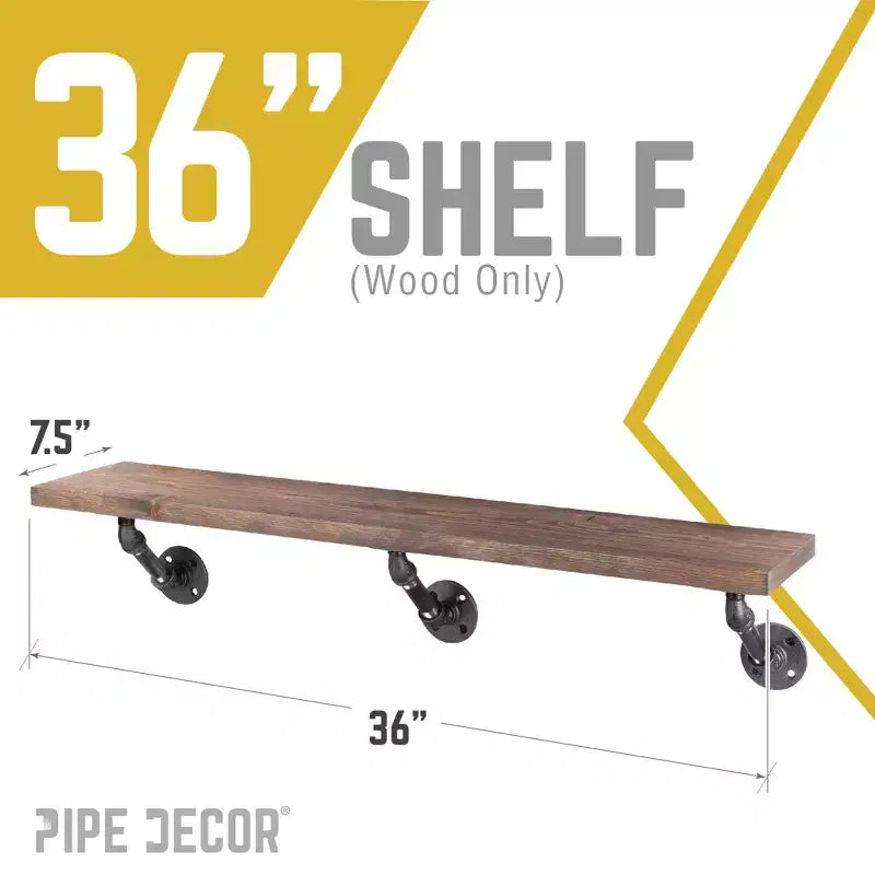 RESTORE Mensola in Legno Marrone Tramonto 36 pollici (Solo Legno) di Pipe Decor