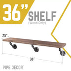 RESTORE Mensola in Legno Marrone Tramonto 36 pollici (Solo Legno) di Pipe Decor