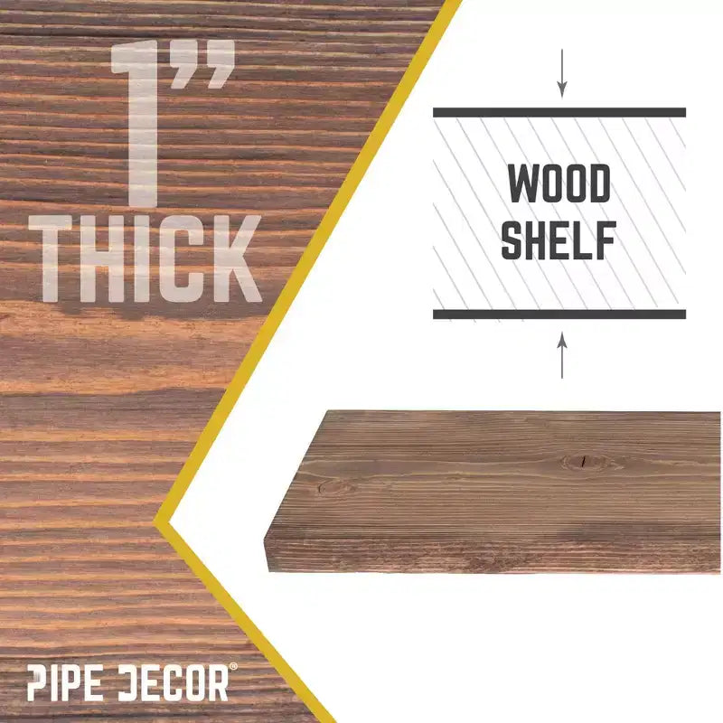 RESTORE Mensola in Legno Marrone Tramonto 36 pollici (Solo Legno) di Pipe Decor
