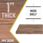 RESTORE Mensola in Legno Marrone Tramonto 36 pollici (Solo Legno) di Pipe Decor