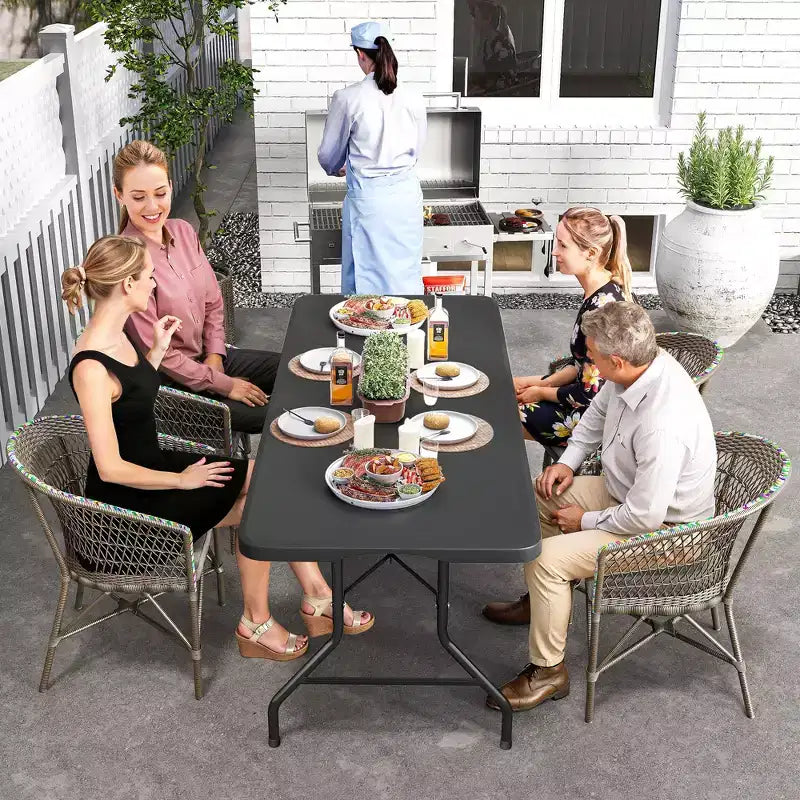 Tavolo pieghevole SUGIFT da 1,5 m, tavolo lungo pieghevole a metà per feste, tavolo portatile pieghevole con design resistente