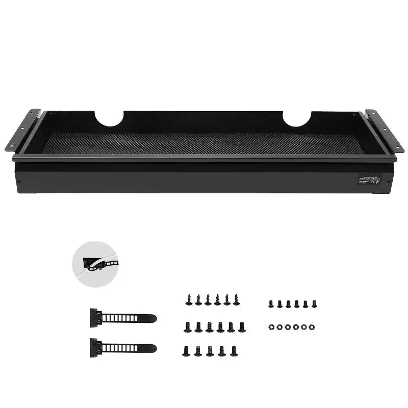 VEVOR 33 Wide Under Desk Drawer Slide Out, Under Desk Mounted Pull-out Drawer Attachment, Hidden Desktop Storage Organizer, 33x9x4 in, Black