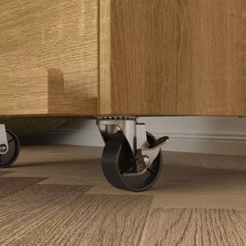 Mobile comodino robot Famapy - con illuminazione d'ambiente, ruote bloccabili e finestra in vetro temperato. Contenitore divertente per la camera dei bambini