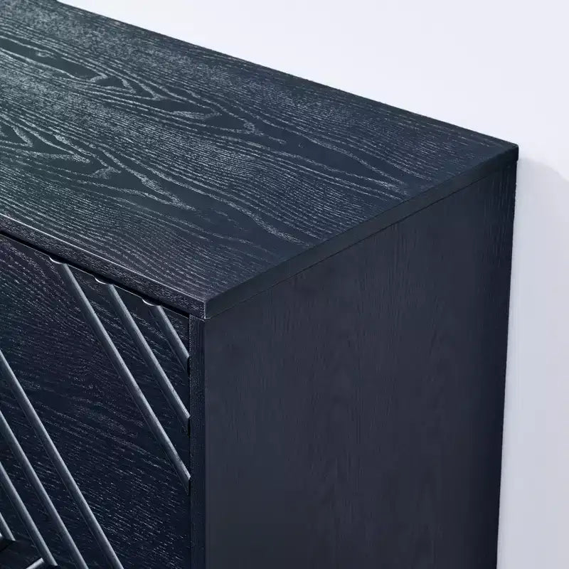 Mobile credenza con 60 ripiani e ante con motivo geometrico, scaffali regolabili, consolle moderna porta TV, tavolino da caffè, buffet per cucina