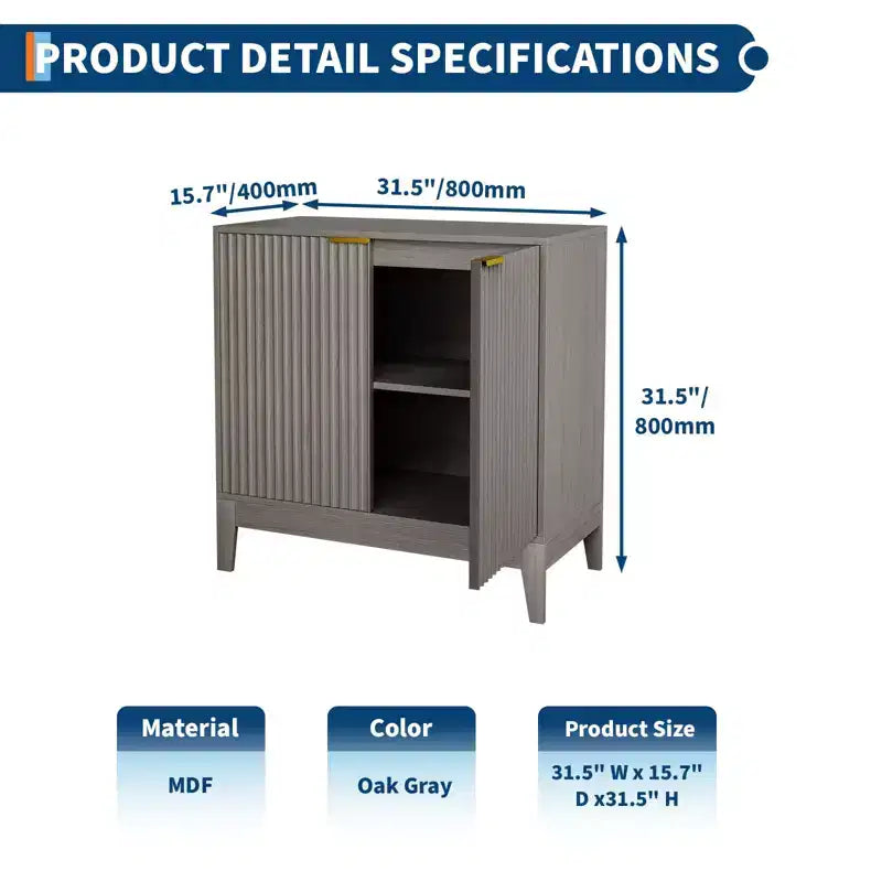 Grande credenza a buffet con contenitore, mobile da bar moderno scanalato da 120 cm con 3 cassetti e 2 ante per sala da pranzo, soggiorno, corridoio