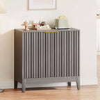 Large Buffet Sideboard Cabinet with Storage,47 Modern Fluted Coffee Bar Storage Cabinet with 3 Drawers & 2 Doors for Dining Room,Living Room, Hallway