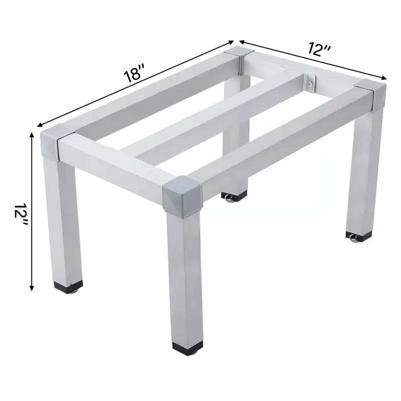 Scaffale Basso in Alluminio per Stoccaggio, Scaffale per Conservazione rialzato da Terra per Cucina, Ristoranti, Supermercati, Alimentari