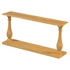 Tavolo da ingresso vintage Okak 63IN con impiallacciatura in pino, tavolo consolle con eleganti gambe affusolate e ripiano aperto, tavolo da corridoio per soggiorno, naturale