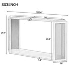 Okak 53.54IN Tavolo da ingresso in stile rustico con piano esagonale, Console con gambe decorate in rattan, Tavolino d'appoggio per soggiorno, ingresso, nero