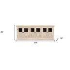 HomeRoots 93 Credenza in legno massello bianco anticato invecchiato con sei ante in vetro