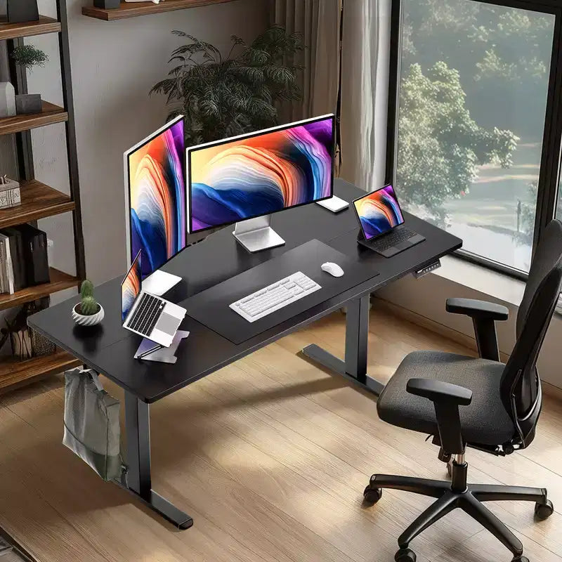 Scrivania elettrica con sollevamento, scrivania elettrica verticale regolabile in altezza 160x70 cm, scrivania elettrica ergonomica, tavolo elettrico regolabile in altezza.