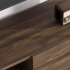 Mobile TV industriale COZONY con 2 cassetti, mobile porta TV in legno naturale con gambe robuste per soggiorno