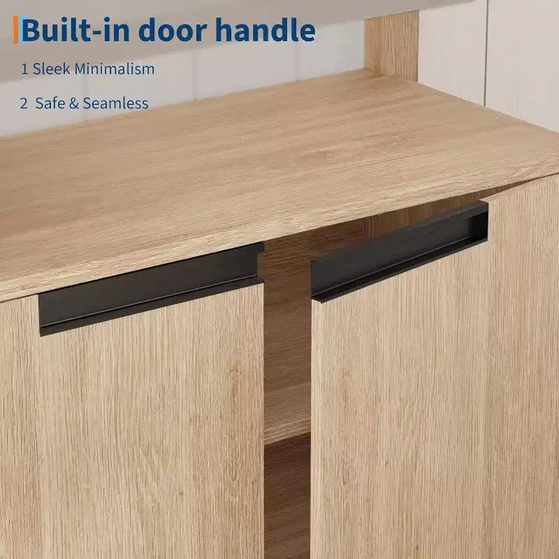 Mobile porta TV da fattoria COZONY per TV da 70 pollici, mobile alto per l'intrattenimento con contenitore e ripiani regolabili per il soggiorno