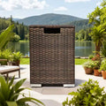 Rattan Propane Tank Cover, Outdoor Wicker Gas Bottle Cover, Durable Patio Gas Cylinder Hideaway Table for Garden, Deck, Backyard