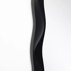 LuxenHome Specchio da parete rettangolare ondulato moderno in MDF nero, 35,4 A x 21,65 L, decorazione per la casa