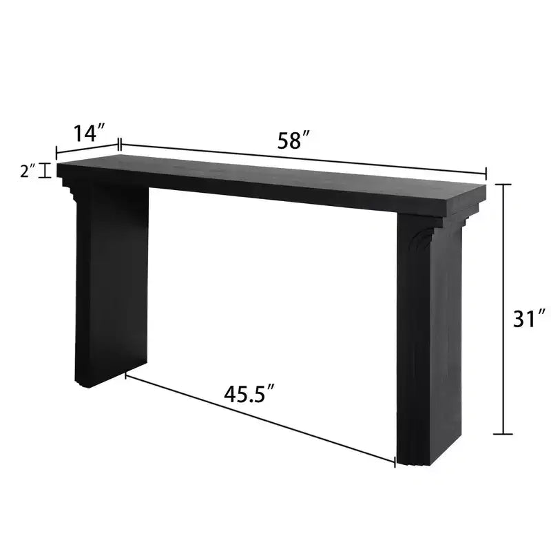 Okak 58IN Consolle Minimalista con Gambe Curve, Tavolo da Ingresso con Piano e Gambe Spessi, Tavolo da Ingresso per Soggiorno, Atrio