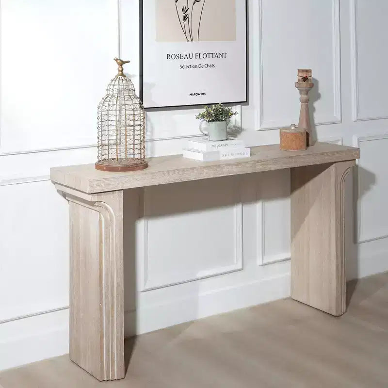 Okak 58IN Consolle Minimalista con Gambe Curve, Tavolo da Ingresso con Piano e Gambe Spessi, Tavolo da Ingresso per Soggiorno, Atrio