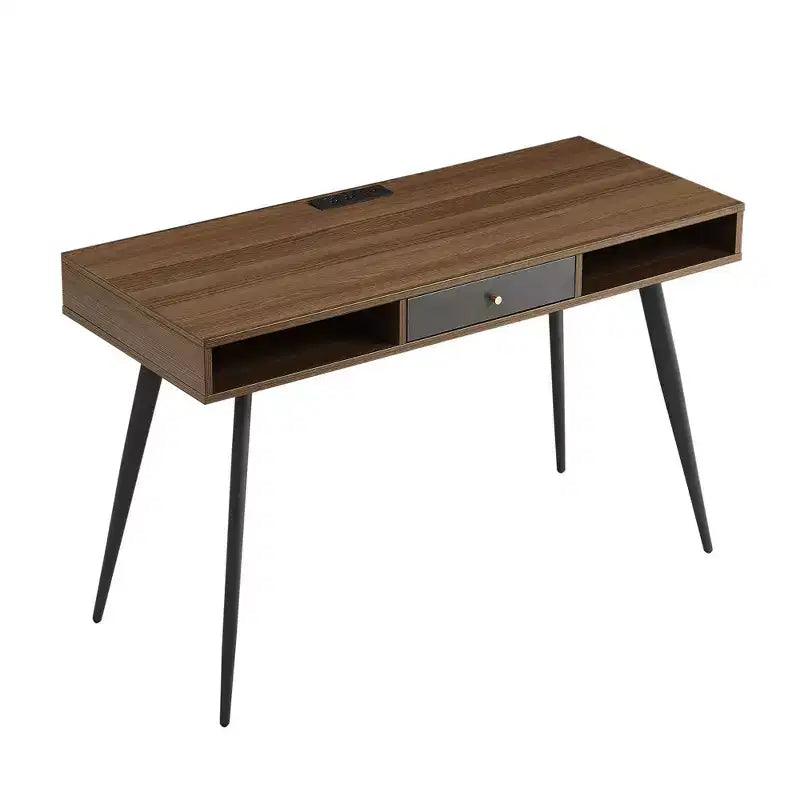 Scrivania moderna Okak 47.24IN con design minimalista, scrivania per computer con 1 cassetto e 2 ripiani, piccola scrivania per casa, ufficio