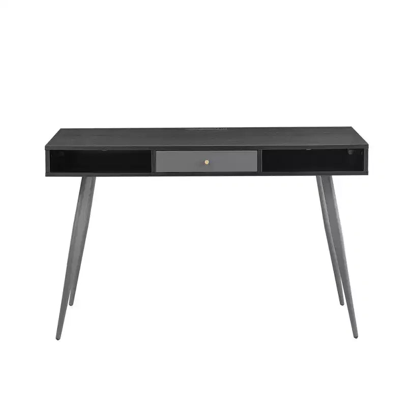 Scrivania moderna Okak 47.24IN con design minimalista, scrivania per computer con 1 cassetto e 2 ripiani, piccola scrivania per casa, ufficio