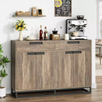 CuisinSmart 55 Large Modern Kitchen Accent Storage Cabinet with 2 Drawers&4 Doors, Coffee Bar Sideboard Buffet Cabinet for Dining Room